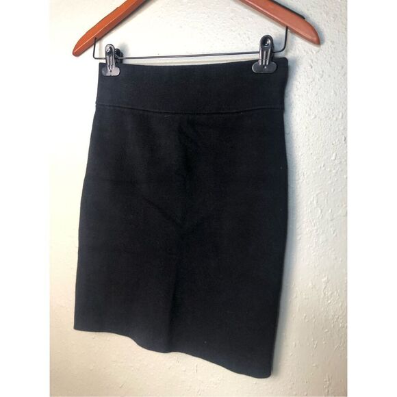 Express Women Body Contour Sweater Pencil Skirt Black Elastic Waistband Stretch - Picture 4 of 12